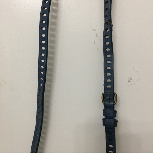 Barneys New York Blue Leather Studded Camera Bag Crossbody - Picture 10 of 11